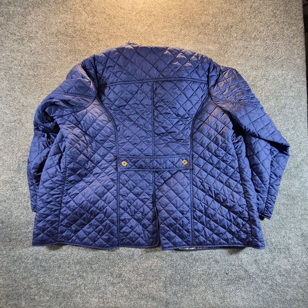 C Wonder Womens 2XL Blue Quilted Jacket Button Front Lightweight Coat Pockets - Picture 5 of 7